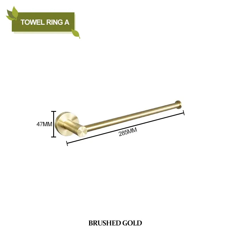 Brushed Gold Towel Set with Paper Holder