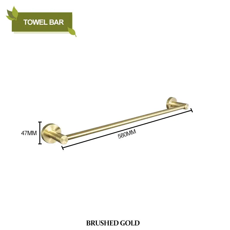 Brushed Gold Towel Set with Paper Holder