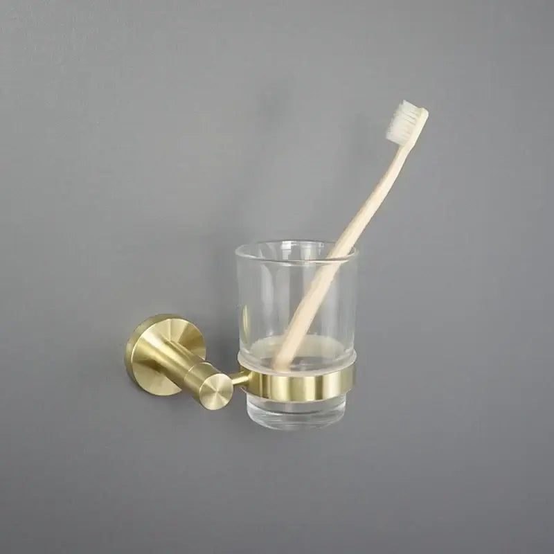 Brushed Gold Towel Set with Paper Holder