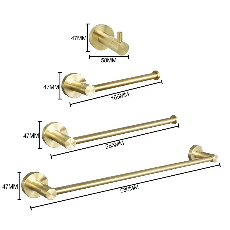 Brushed Gold Towel Set with Paper Holder