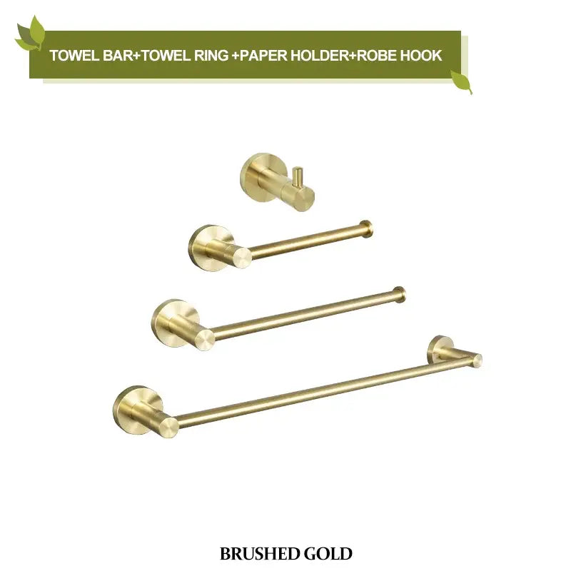 Brushed Gold Towel Set with Paper Holder