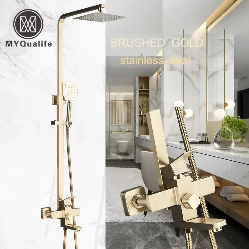 Brushed Gold Shower Mixer
