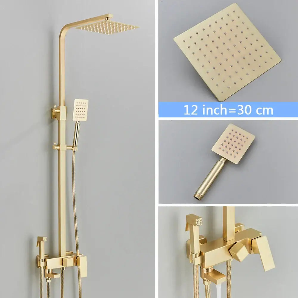 Gold Bidet Mixer Set