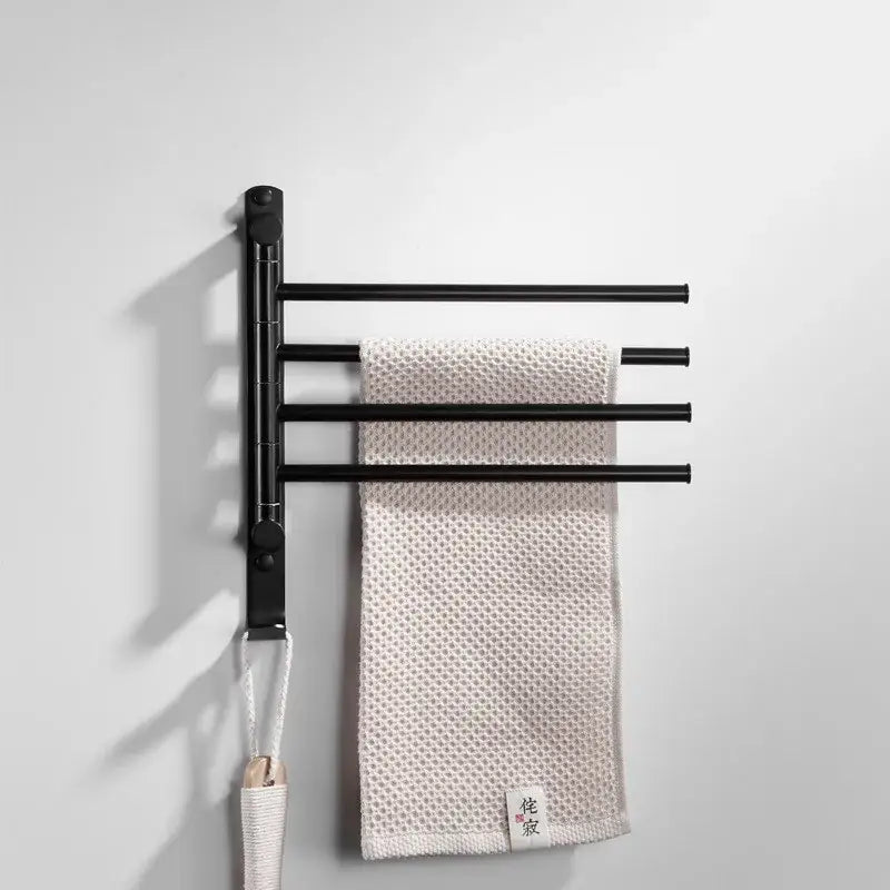 Gold Swivel Towel Rack with Triple Arm Design