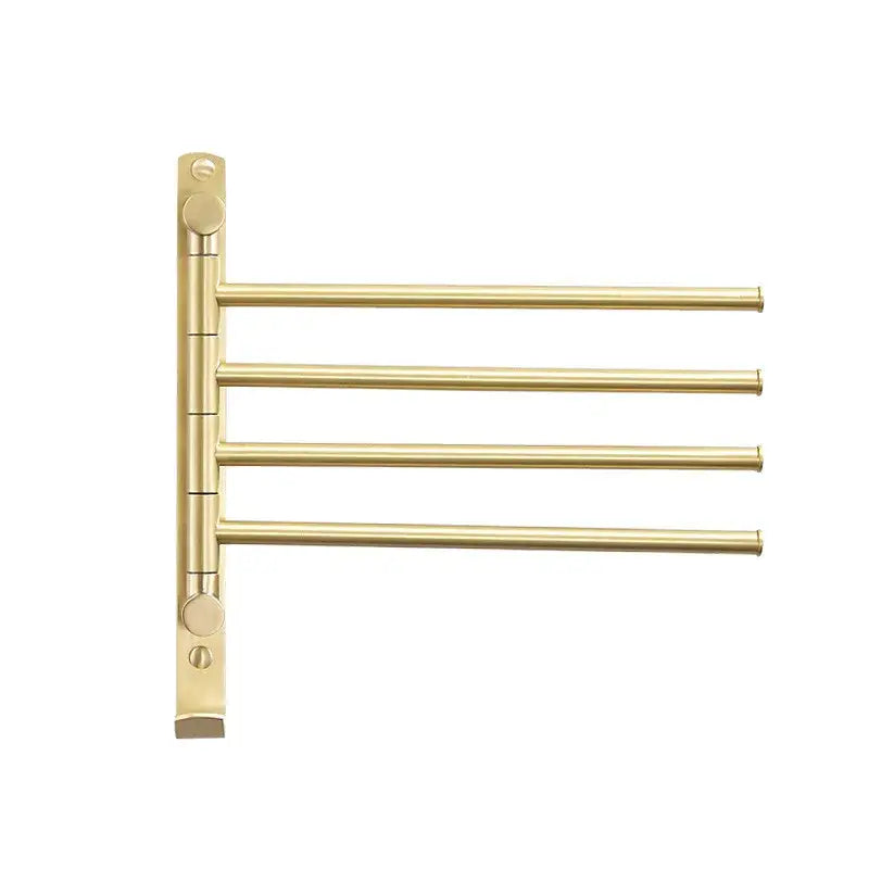 Gold Swivel Towel Rack with Triple Arm Design
