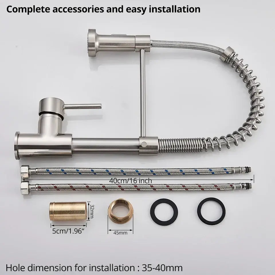 Nickel Spring Kitchen Faucet