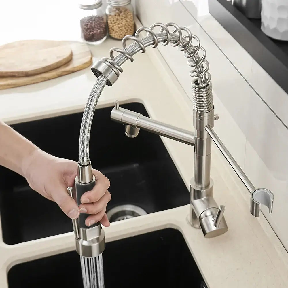 Nickel Spray Head Kitchen Faucet