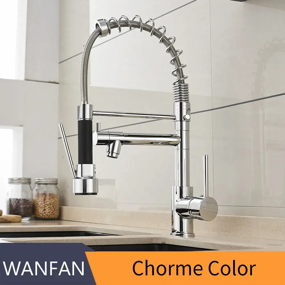 Nickel Spray Head Kitchen Faucet