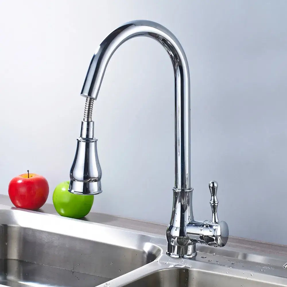 Nickel Curved Spout Faucet