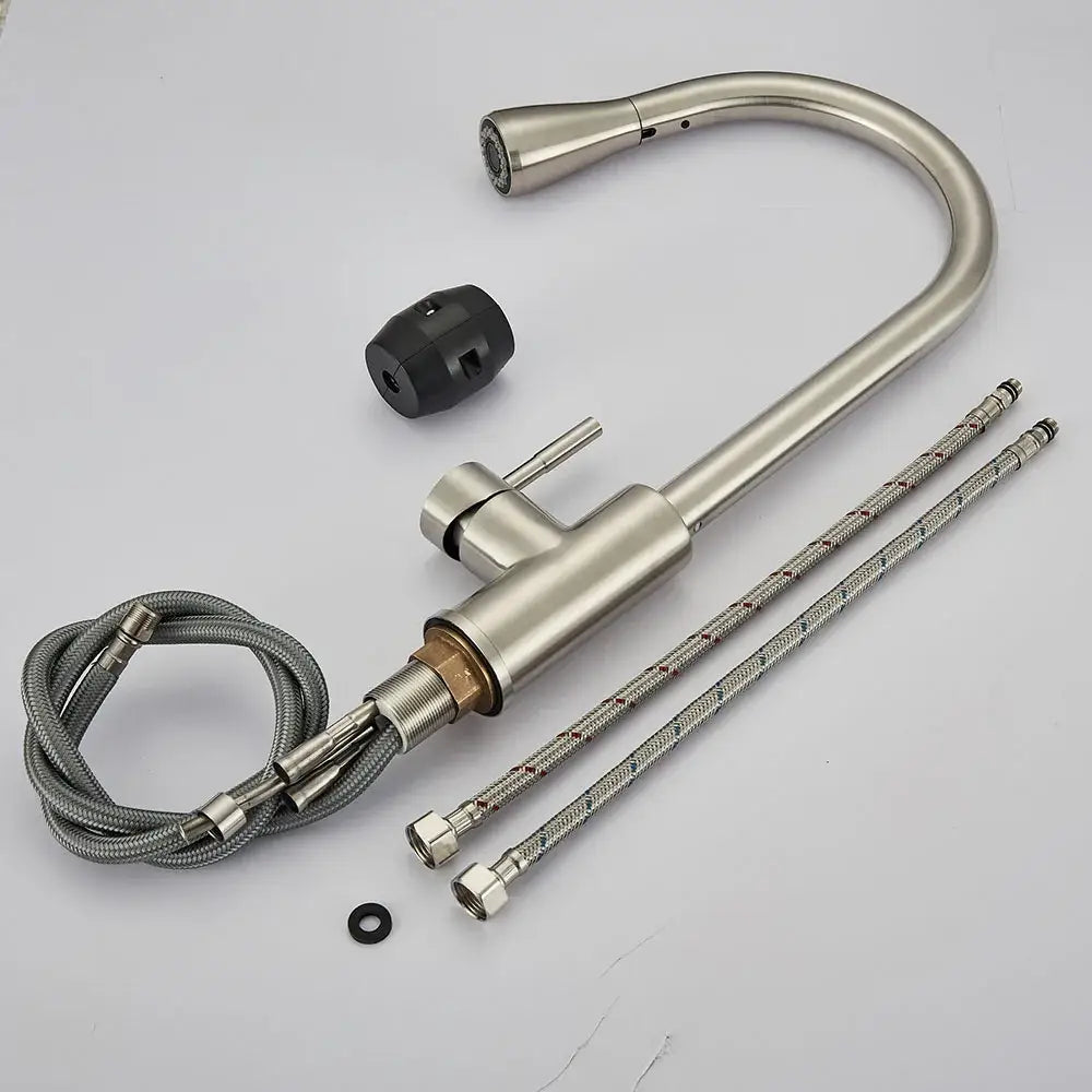 Nickel Arched Kitchen Faucet
