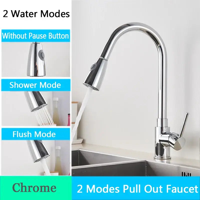 Nickel Arched Kitchen Faucet