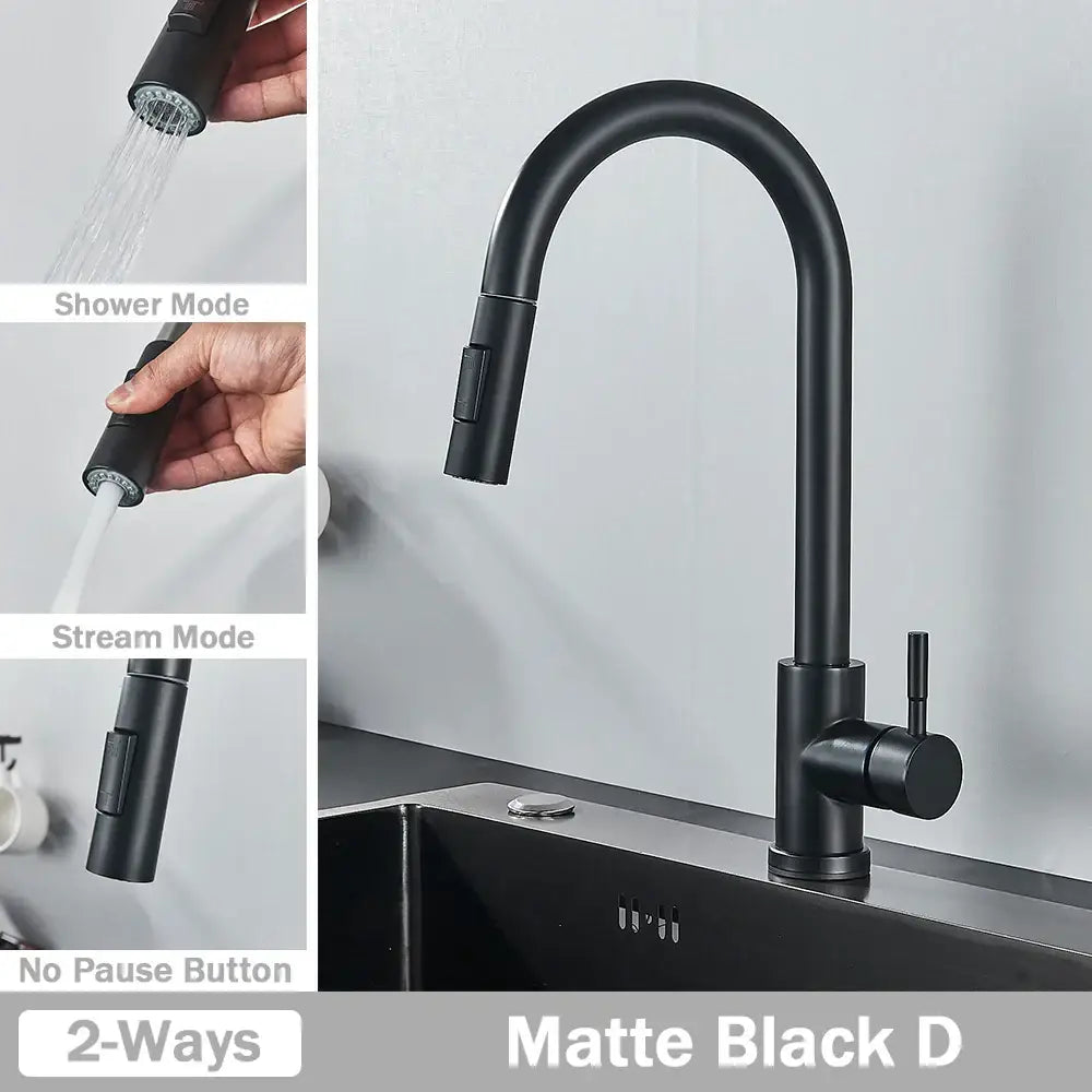 Nickel Arched Kitchen Faucet