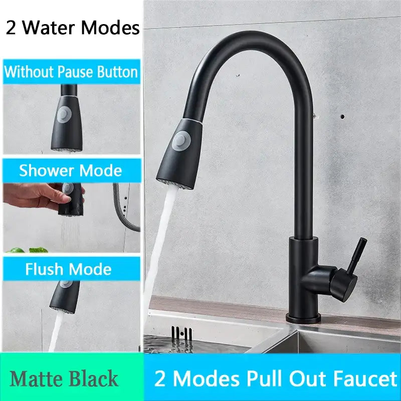 Nickel Arched Kitchen Faucet