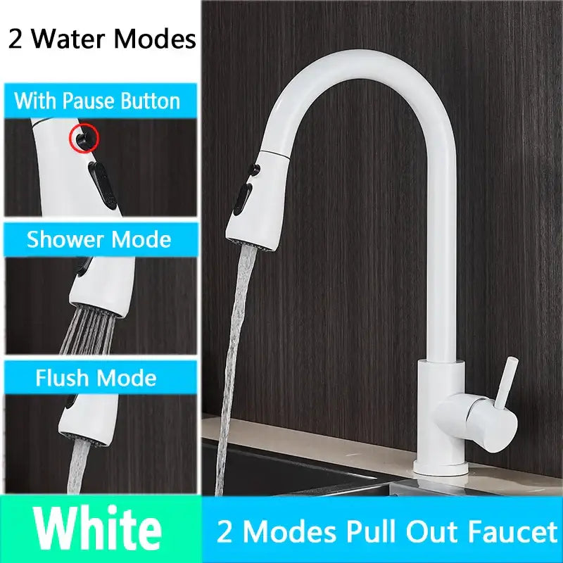 Nickel Arched Kitchen Faucet