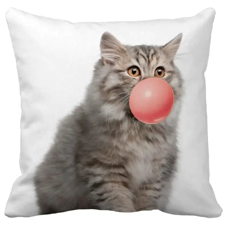 Black Cat Bubble Cushion Cover