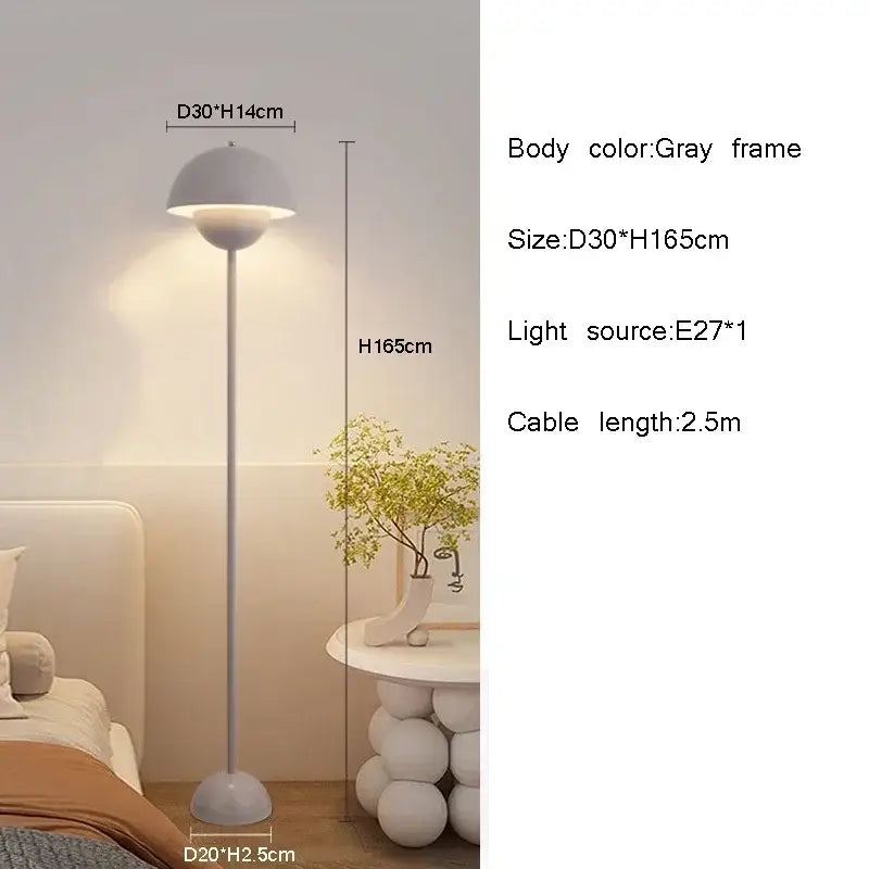 Burgundy Flower Floor Lamp