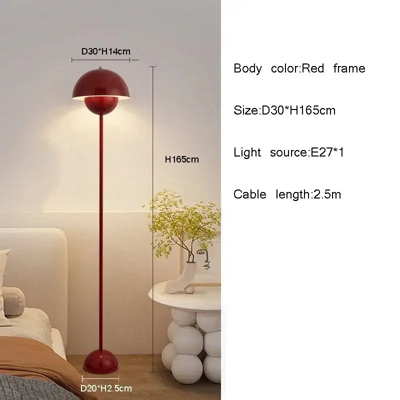 Burgundy Flower Floor Lamp