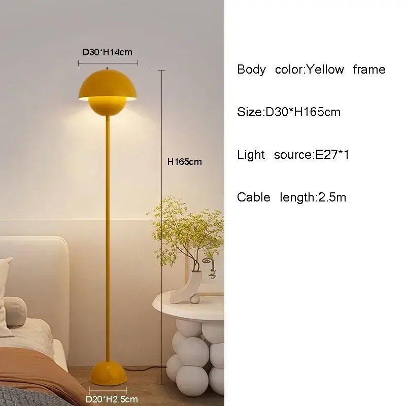 Burgundy Flower Floor Lamp
