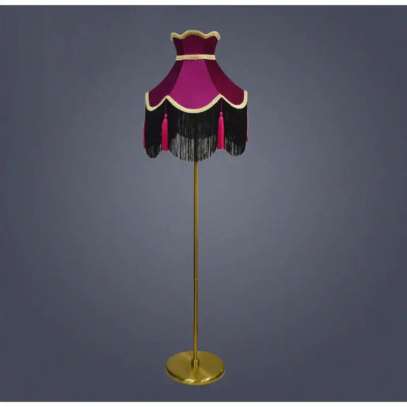 Burgundy Velvet Scalloped Shade