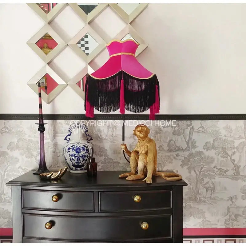 Burgundy Velvet Scalloped Shade