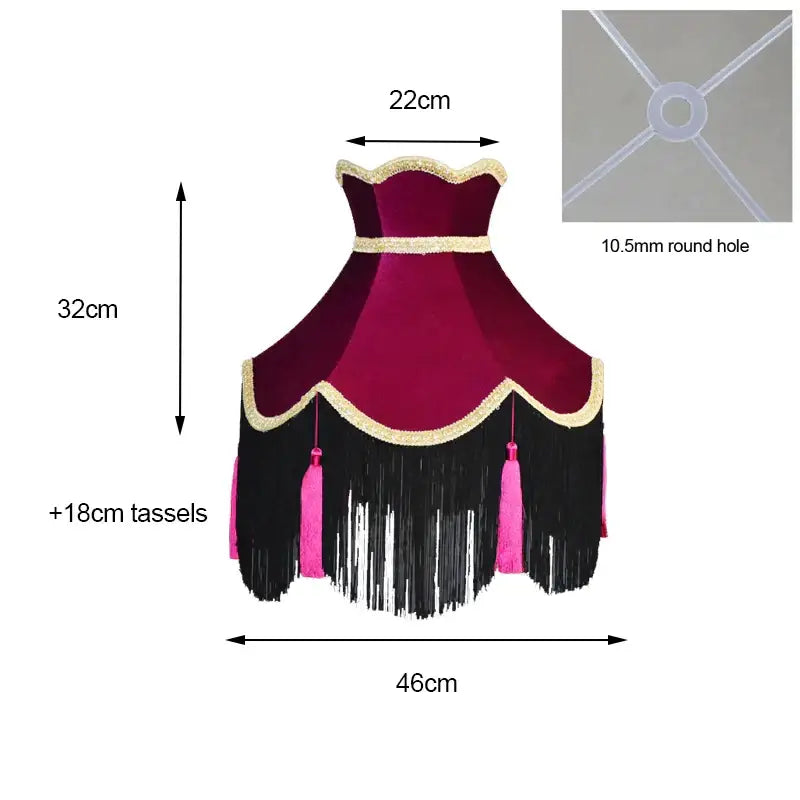 Burgundy Velvet Scalloped Shade