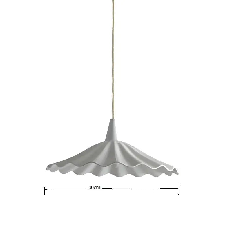 White Fluted Ceramic Pendant
