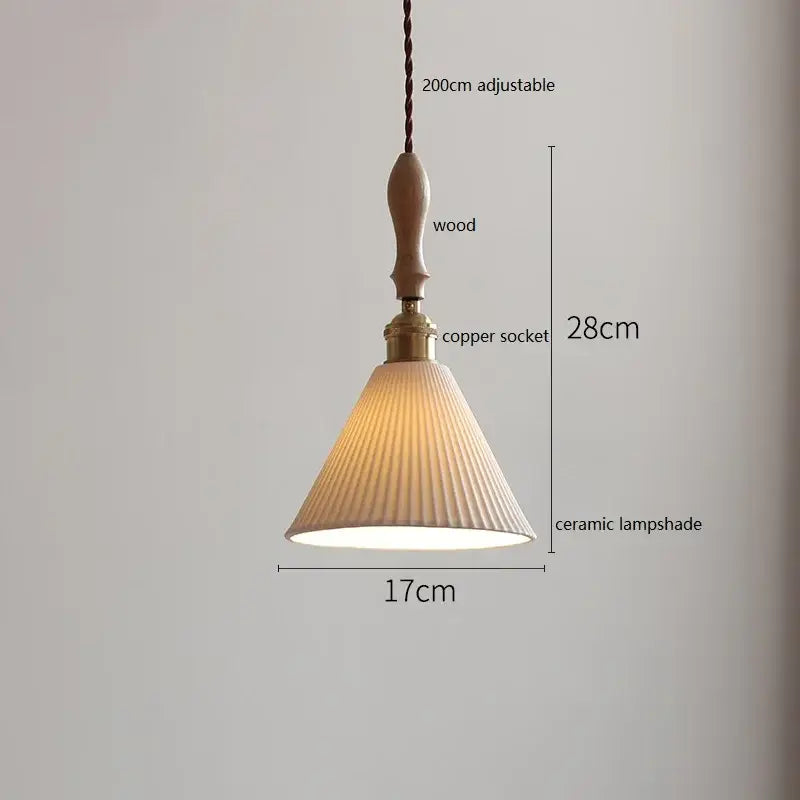 White Fluted Ceramic Pendant