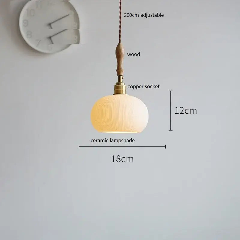 White Fluted Ceramic Pendant