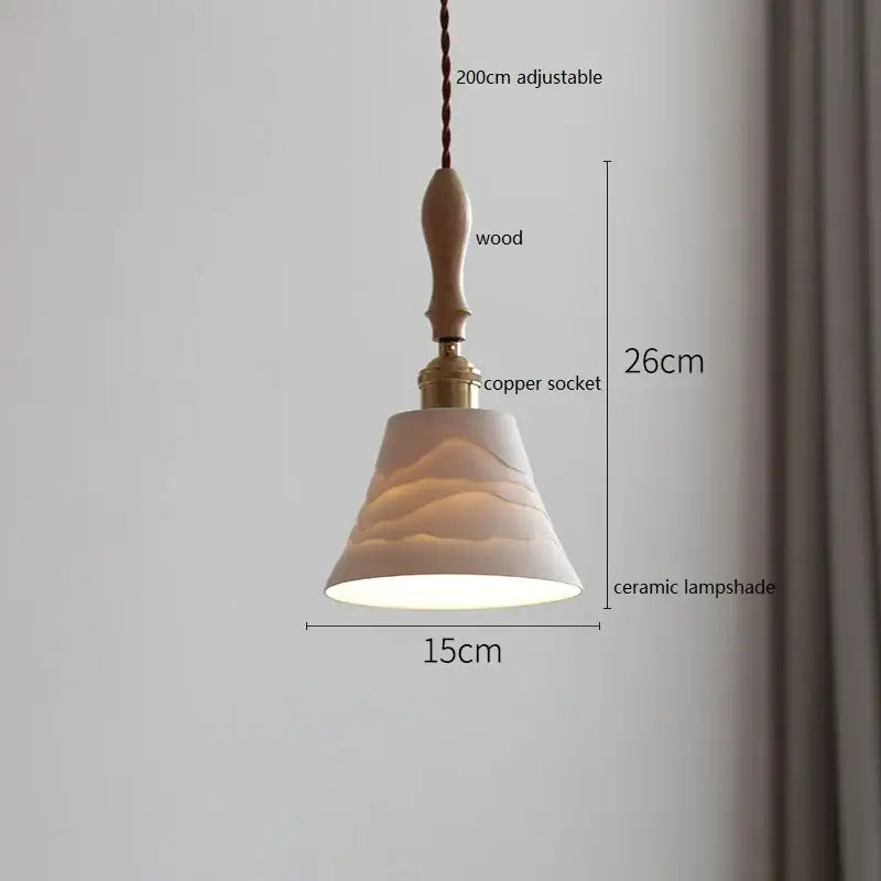 White Fluted Ceramic Pendant