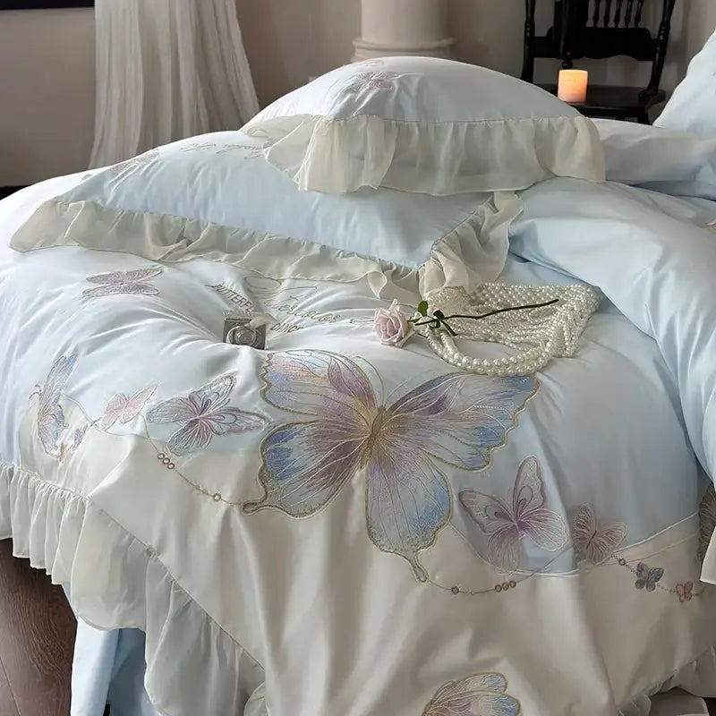 Pink Lace Bedding Set