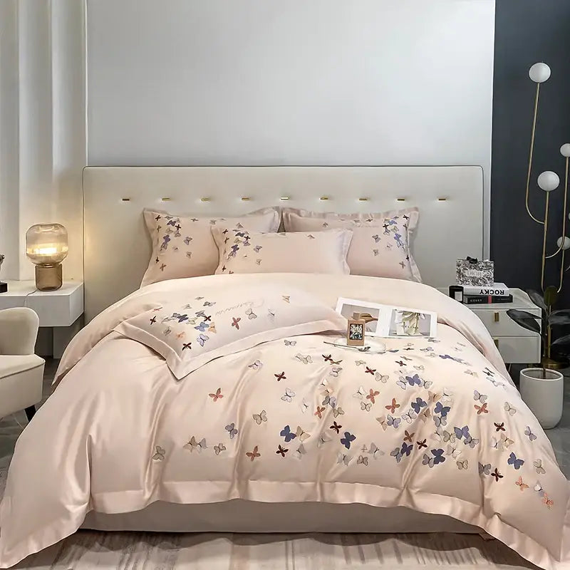 Butterfly Embroidery Cotton Bedding