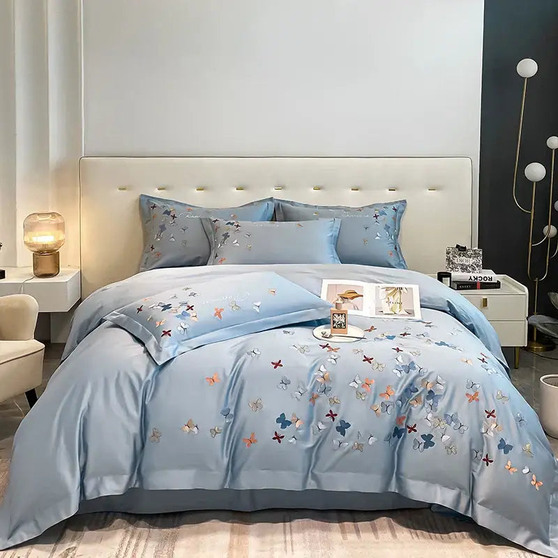 Butterfly Embroidery Cotton Bedding