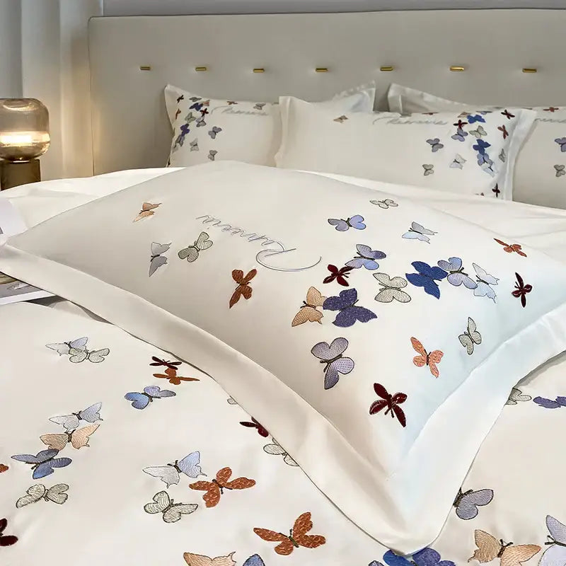 Butterfly Embroidery Cotton Bedding