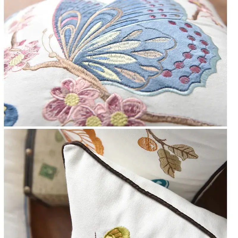 Cotton Butterfly Pillow Cover