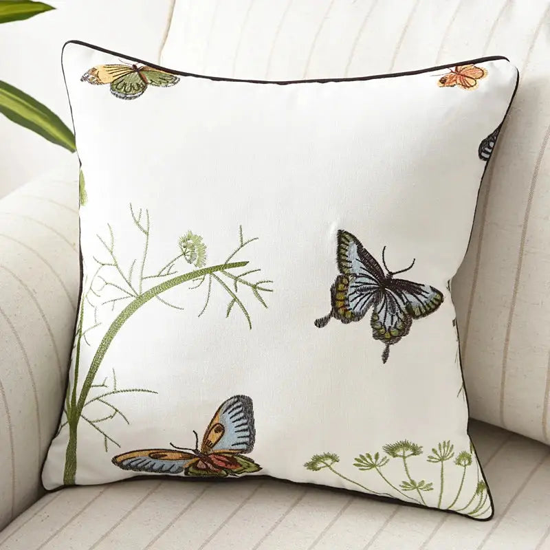Cotton Butterfly Pillow Cover