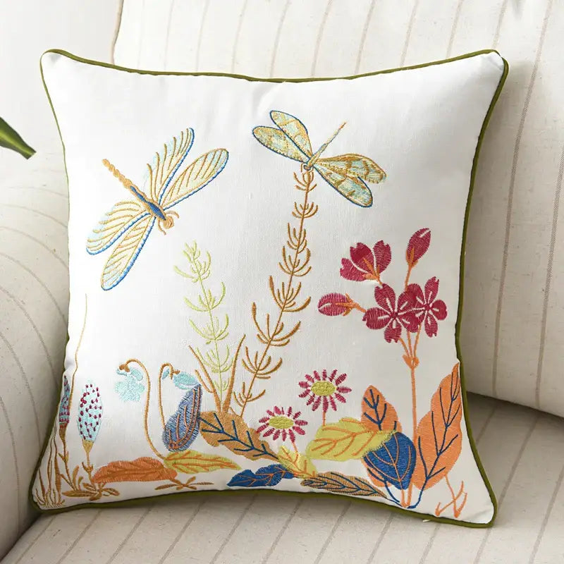 Cotton Butterfly Pillow Cover