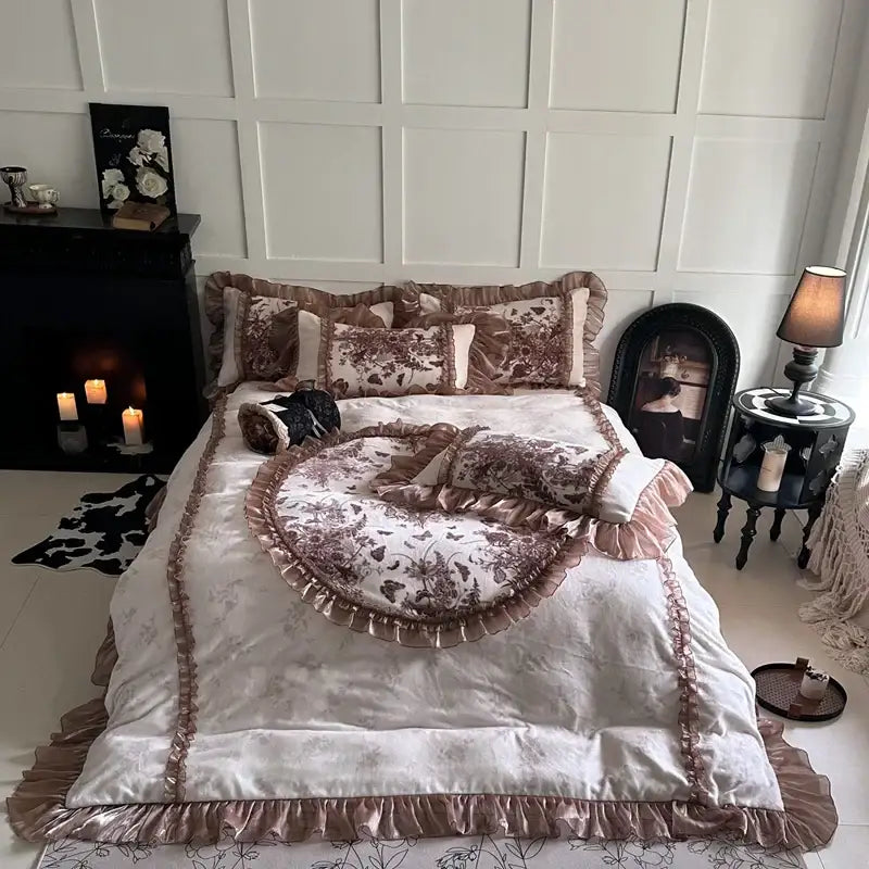 Velvet Floral Lace Bedding