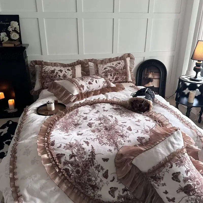 Velvet Floral Lace Bedding