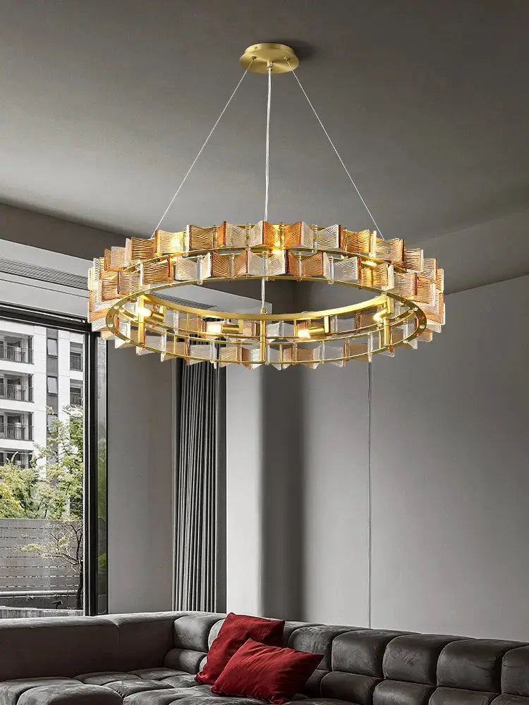 Gold Butterfly Glass Chandelier