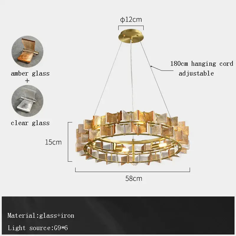 Gold Butterfly Glass Chandelier