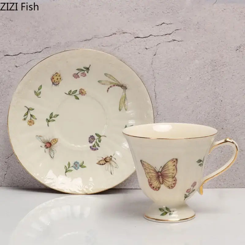 Gold Porcelain Tea Set with 250ml Capacity