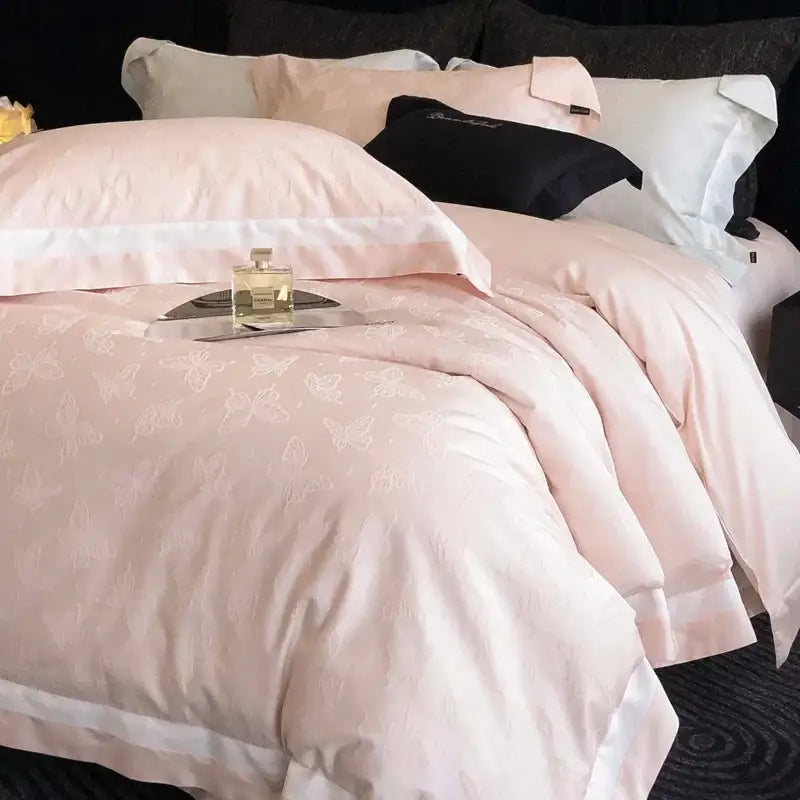 Blue White Jacquard Bedding