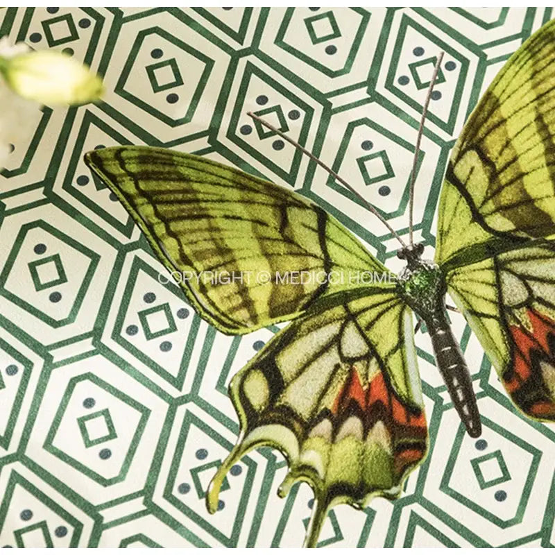 Green Butterfly Throw Pillow