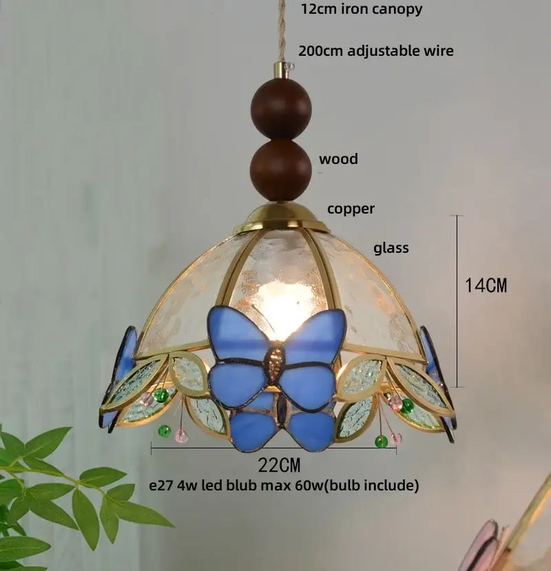 Blue Green Butterfly Pendant