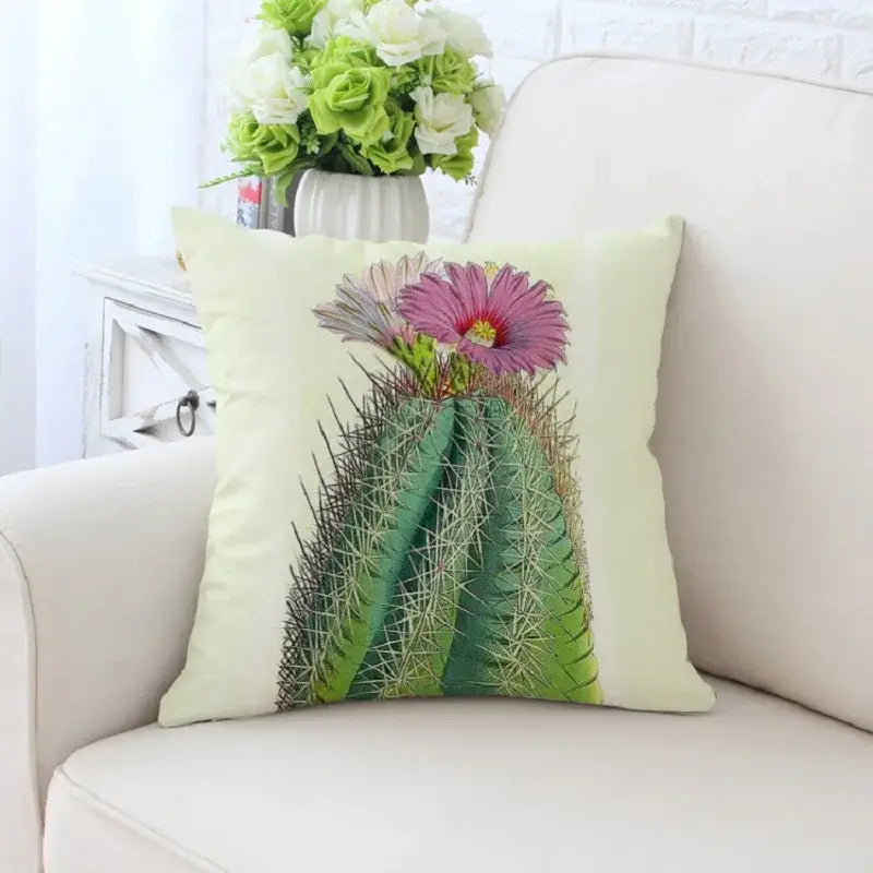 Cactus Hand-Painted Pillowcase