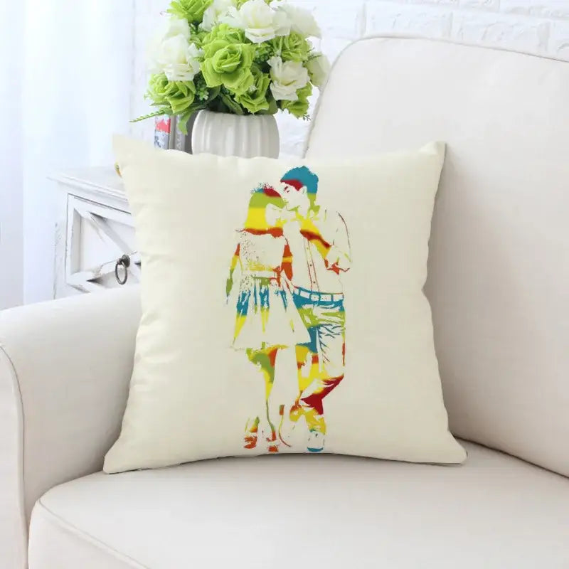 Cactus Hand-Painted Pillowcase