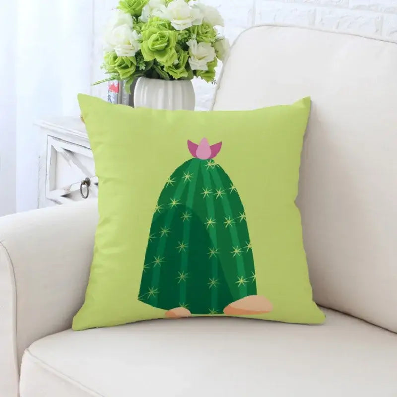 Cactus Hand-Painted Pillowcase