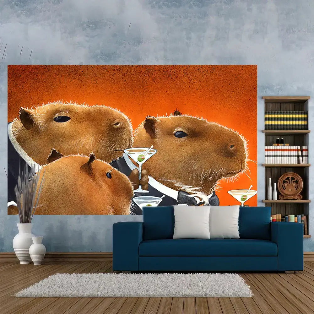Orange Martini Wall Tapestry