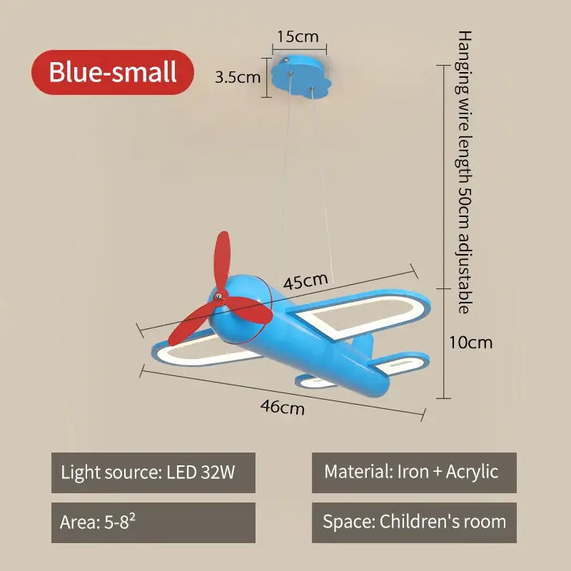 Blue Airplane Pendant Light