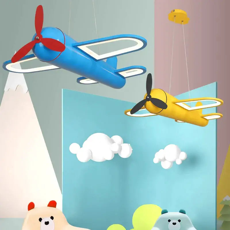 Blue Airplane Pendant Light